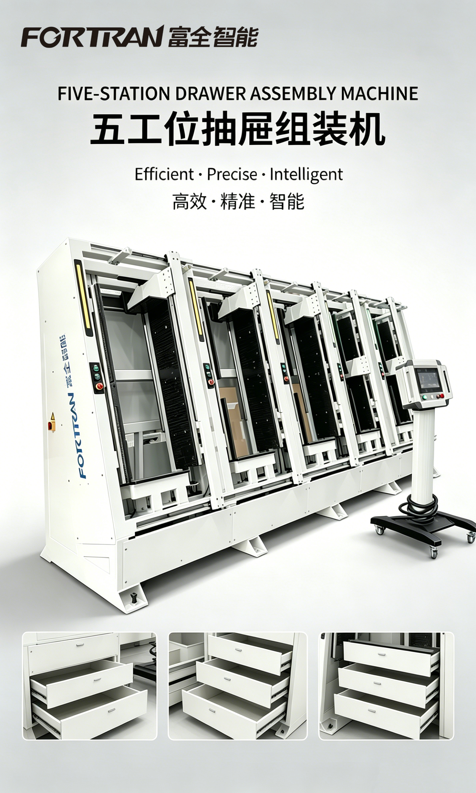 FORTRAN lanceert lade-assemblagemachines met 3 en 5 stations: een nieuwe definitie van de efficiëntie van meubelproductie